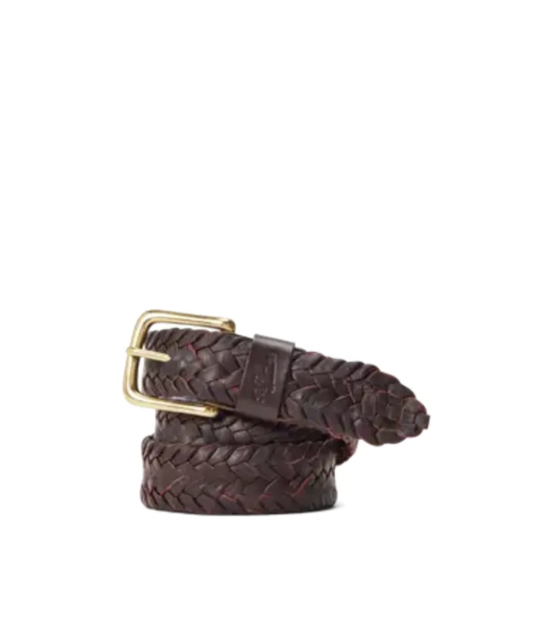 RMW Stockman Kangaroo Plaited Belt - Brandy