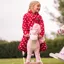 Supreme Products Childs Dotty Fleece Onesie - Rosette Red
