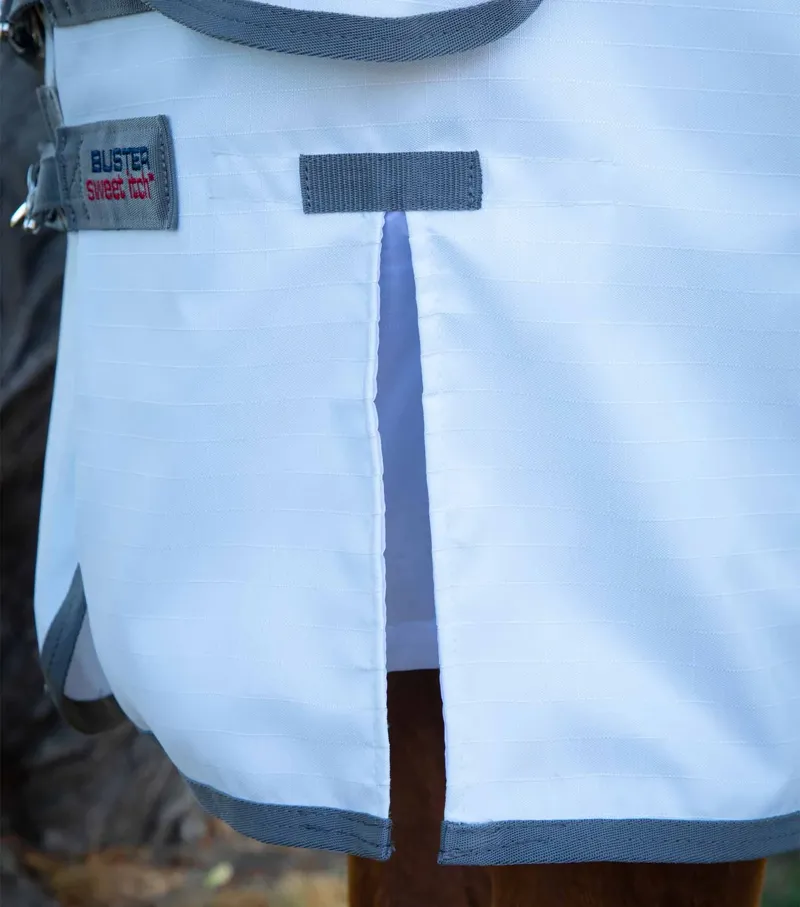 Premier Equine Buster Sweet Itch With Belly Flap - White-2