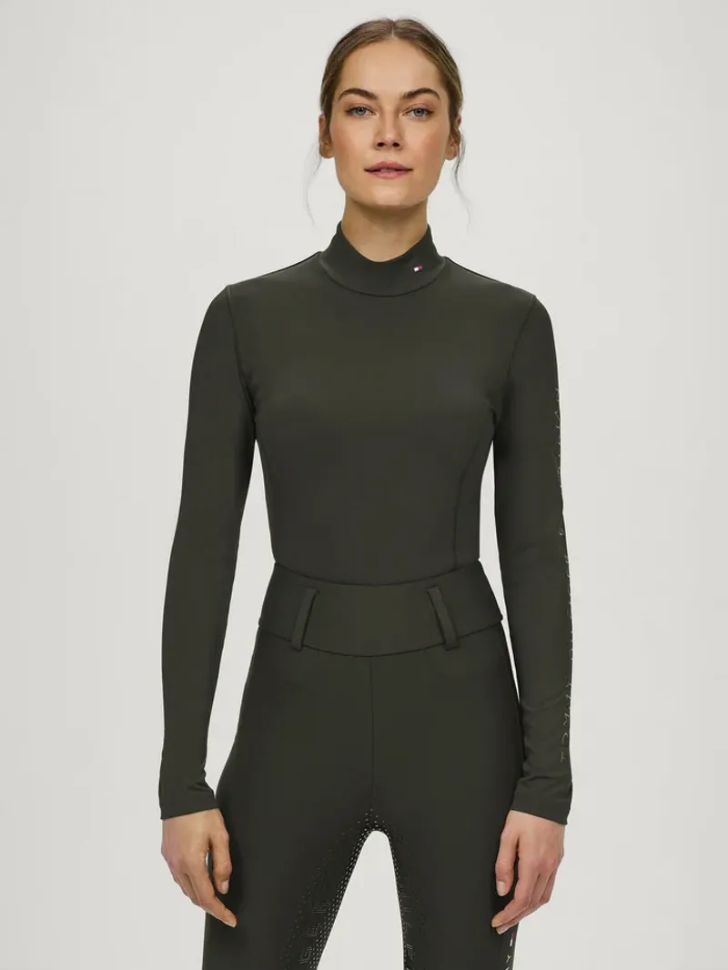 Tommy Hilfiger Ava High Neck Baselayer - Camo Green