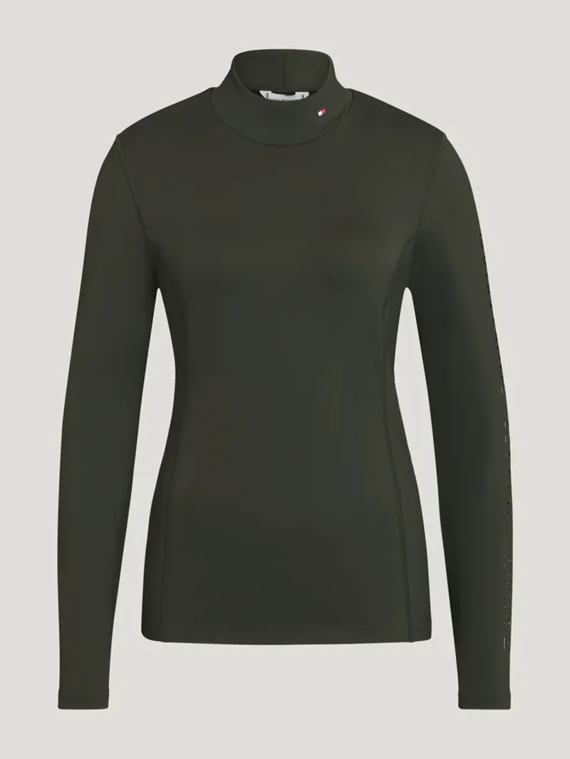 Tommy Hilfiger Ava High Neck Baselayer - Camo Green-3