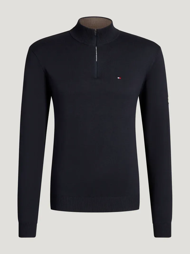 Tommy Hilfiger Gents Irvine 1/4 Zip Sweater - Desert Sky-3