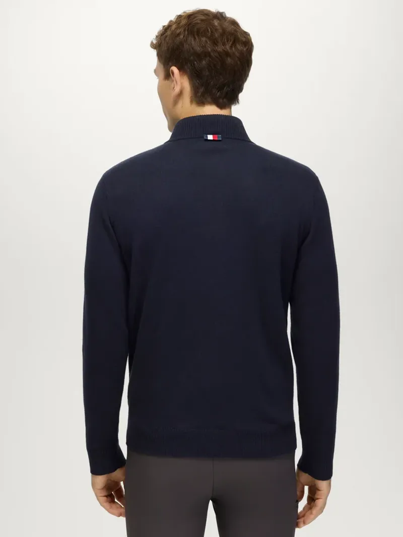Tommy Hilfiger Scott Gents 1/4 Button Sweater - Dessert Sky-1