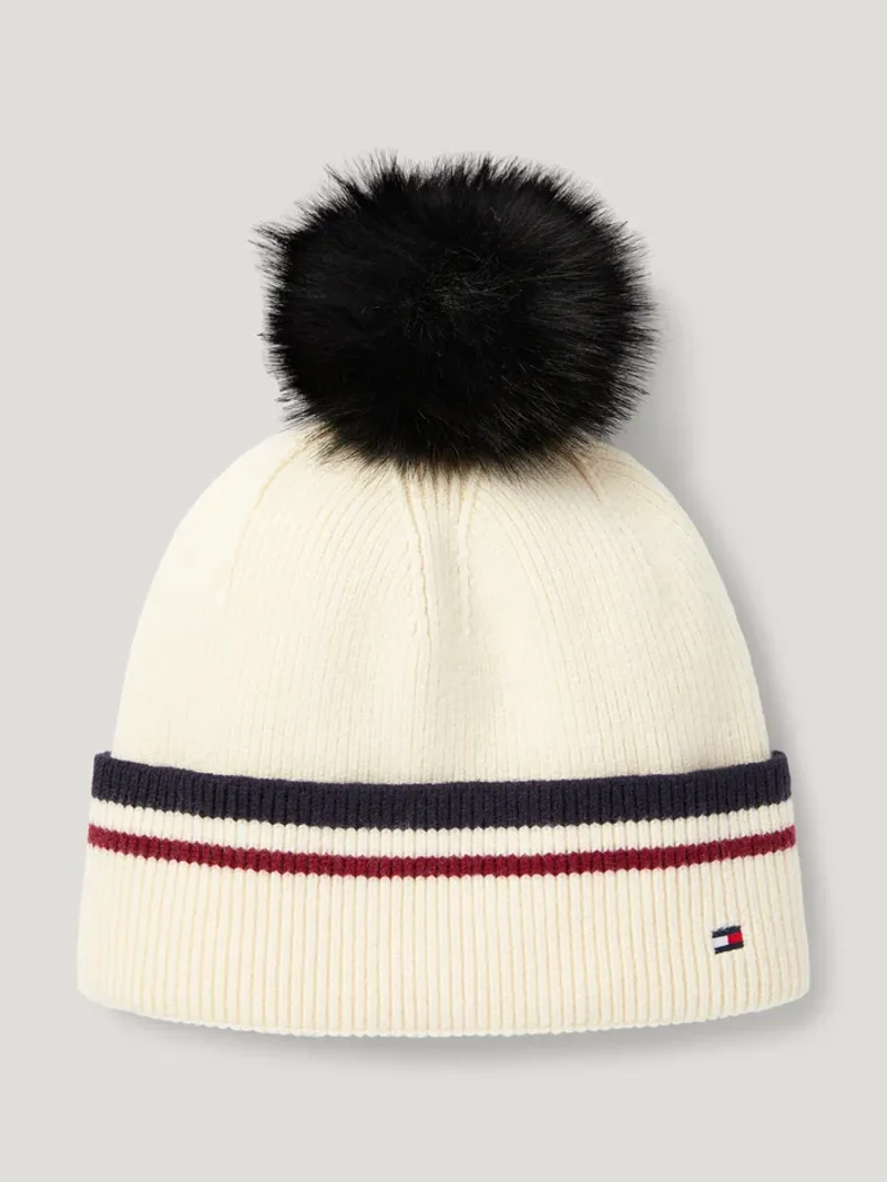 Tommy Hilfiger Dean Pom Pom Beanie - Ecru