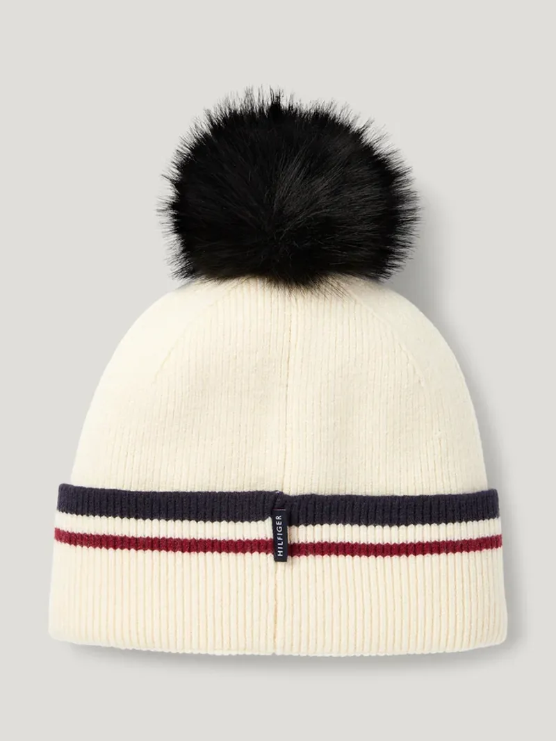 Tommy Hilfiger Dean Pom Pom Beanie - Ecru-2