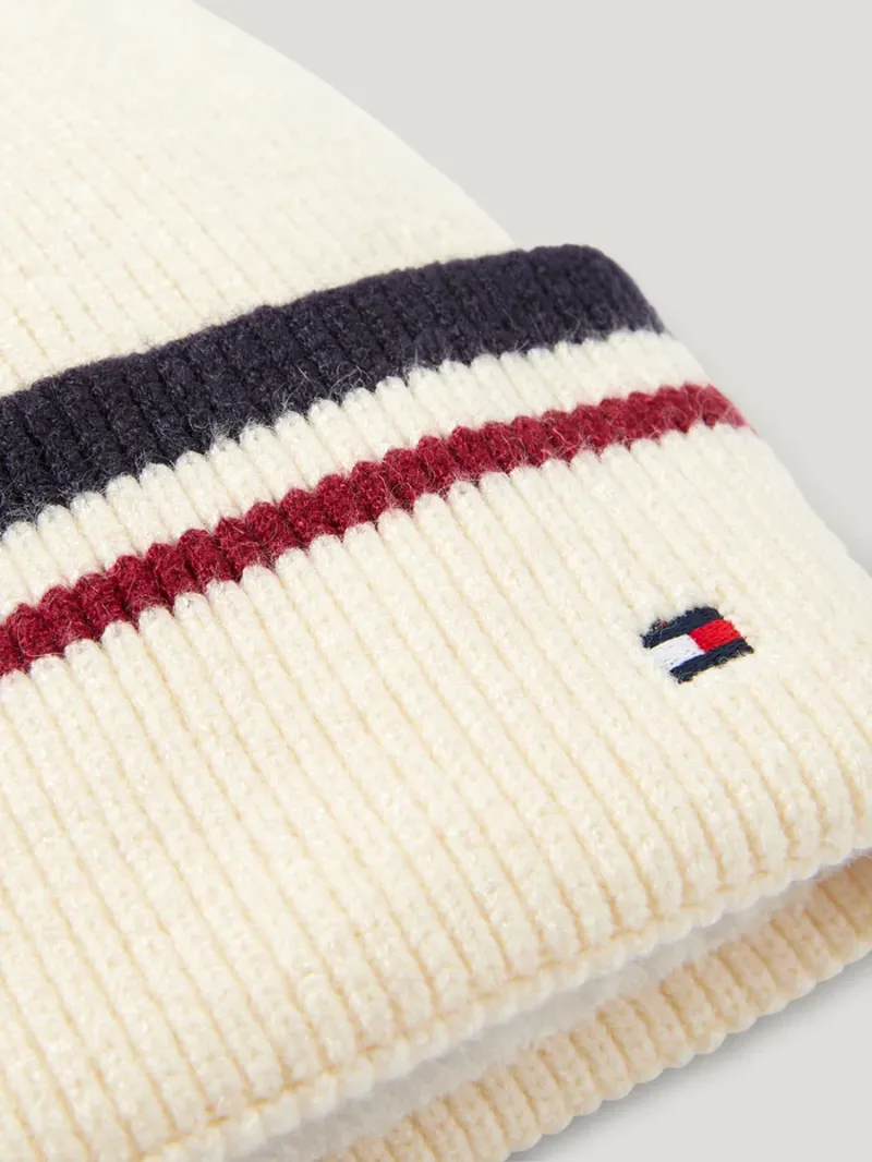 Tommy Hilfiger Dean Pom Pom Beanie - Ecru-3