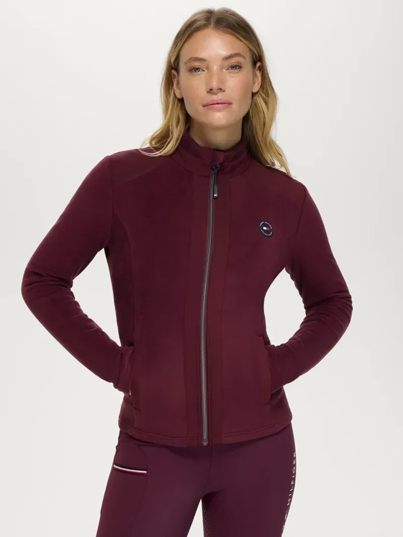 Tommy Hilfiger Elmonte Ladies Fleece Jacket - Deep Burgundy