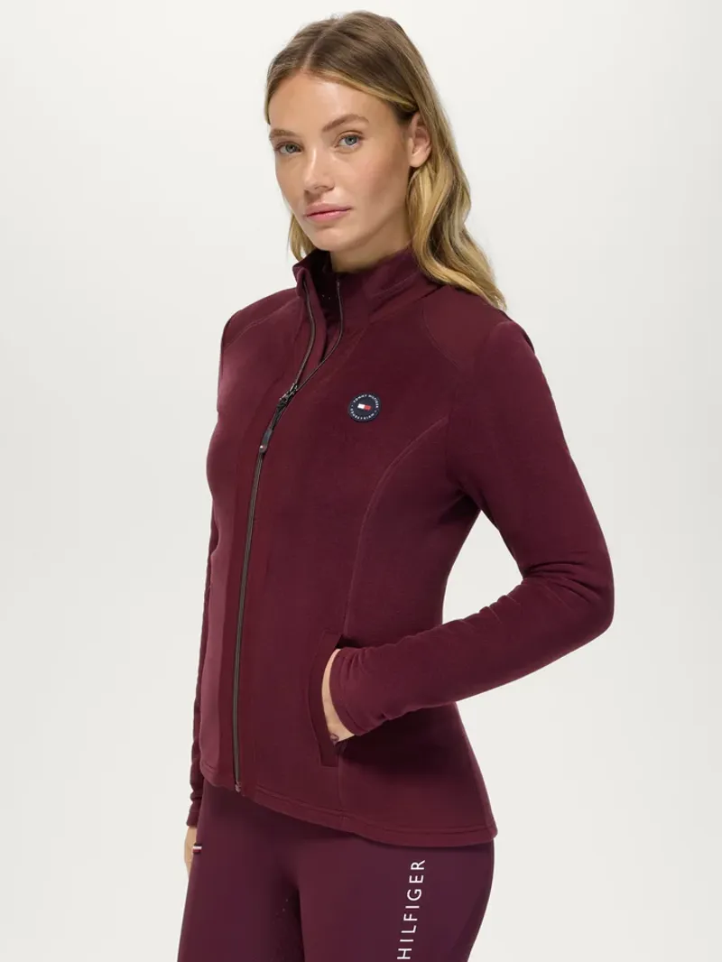 Tommy Hilfiger Elmonte Ladies Fleece Jacket - Deep Burgundy-3