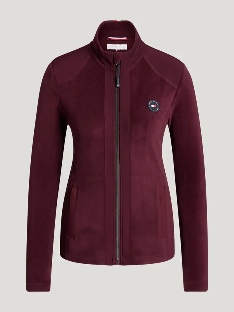 Tommy Hilfiger Elmonte Ladies Fleece Jacket - Deep Burgundy-5
