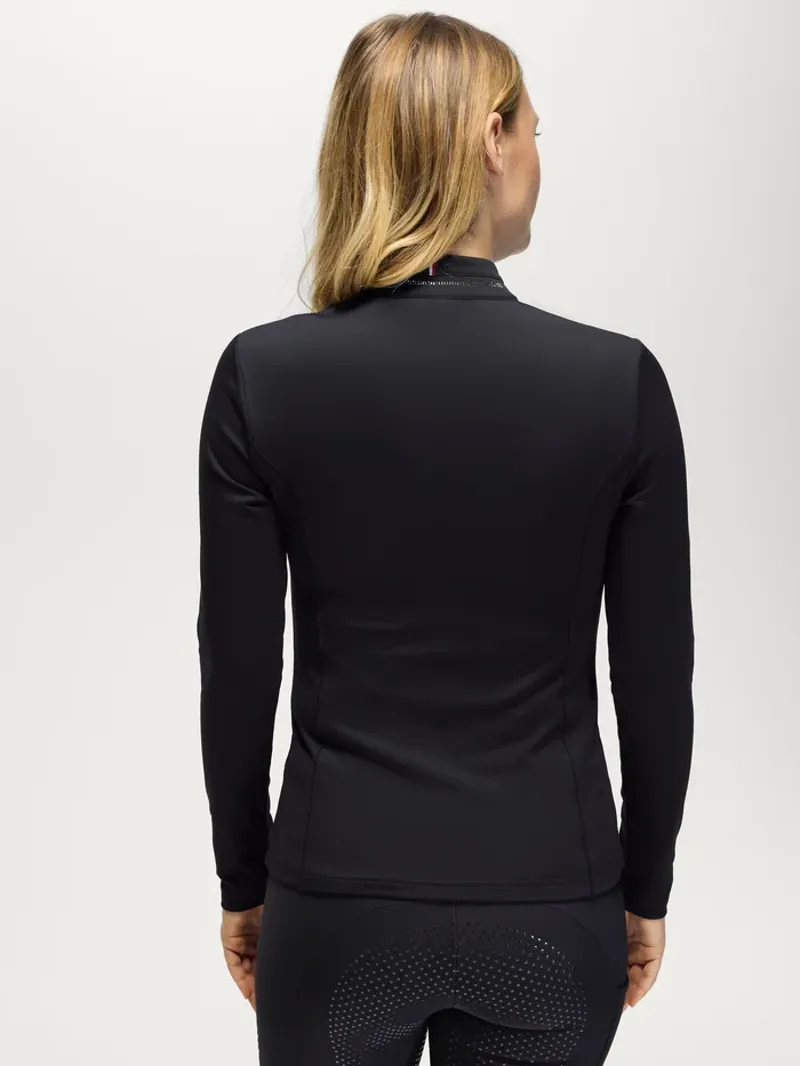 Tommy Hilfiger Cady Ladies 1/4 Zip Rhinestone Training Top - Black-1
