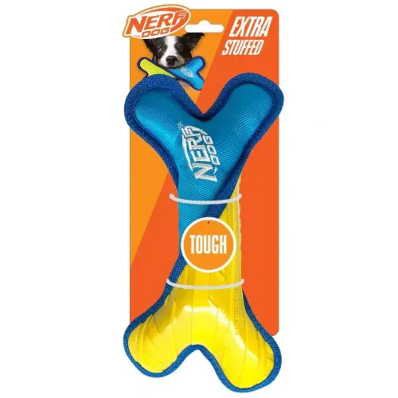 Nerf Dog Tuff Plush Bone Yellow/ Blue