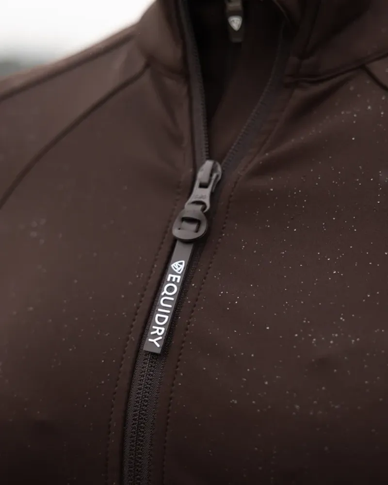 EQUIDRY Water Repellent Zip Up Top - Brown / White-9