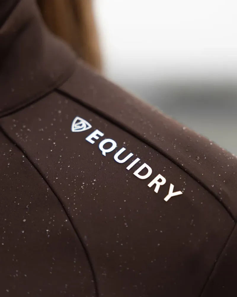 EQUIDRY Water Repellent Zip Up Top - Brown / White-10