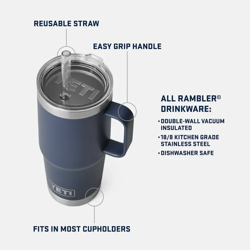 YETI Rambler 25 Oz Straw Lid Mug - Navy-3