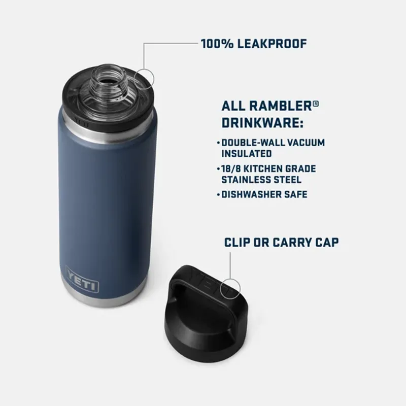 YETI Rambler 26oz Bottle Coloured Chug Cap - Stag Red-3