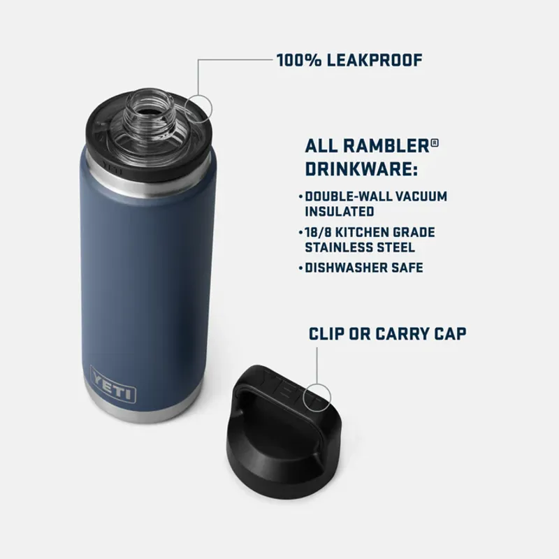 YETI Rambler 26oz Bottle Coloured Chug Cap - Sea View-3