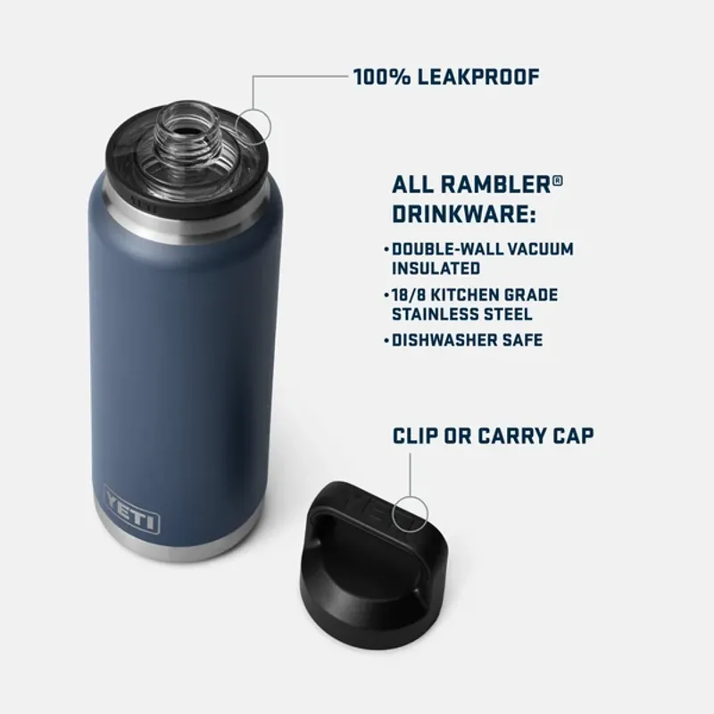 YETI Rambler 36oz Bottle Coloured Chug Cap - Olive/ King Crab-3