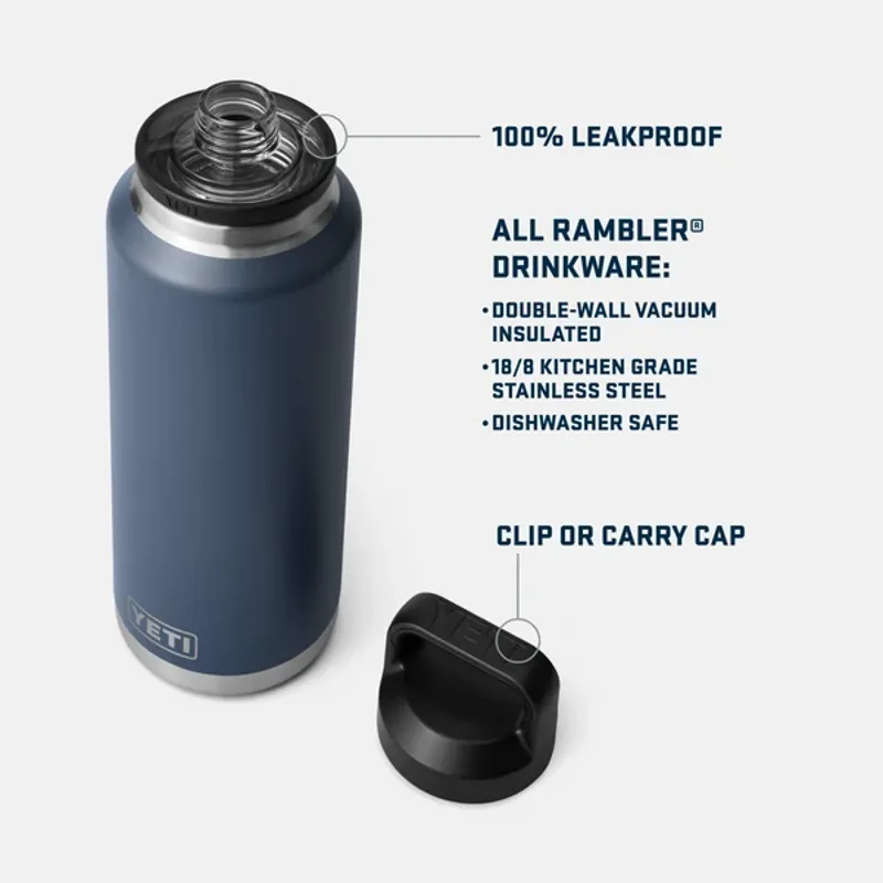 YETI Rambler 46oz Bottle Coloured Chug Cap - Olive/ King Crab-3