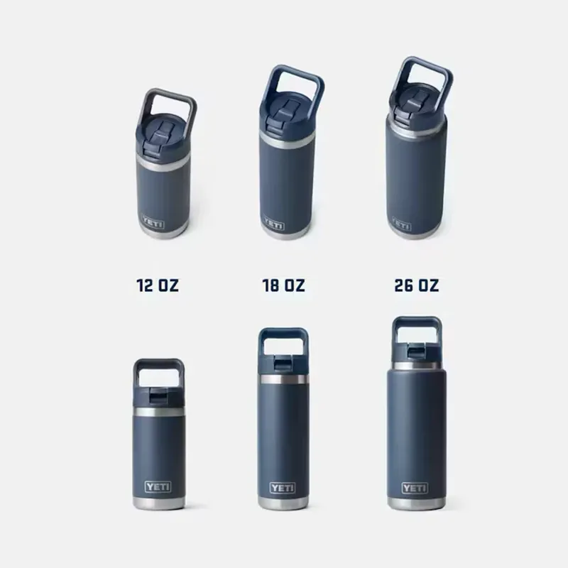 YETI Rambler 18oz Coloured Straw Cap Bottle - Navy-4