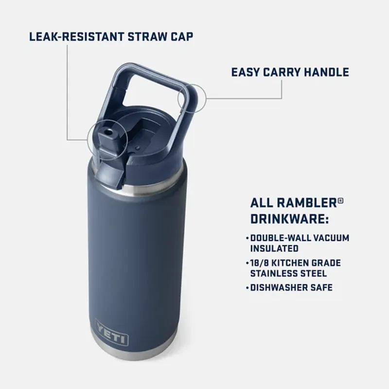 YETI Rambler 26oz Coloured Straw Bottle - Pampa Green-3