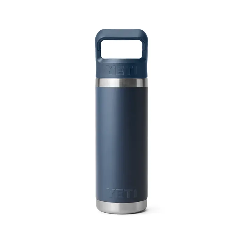 YETI Rambler 18oz Coloured Straw Cap Bottle - Navy-2