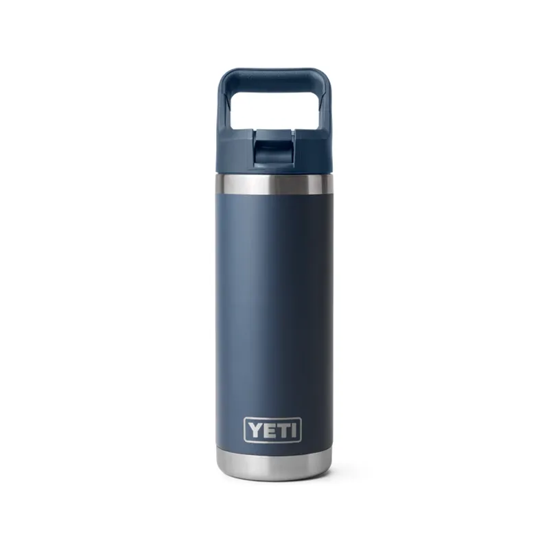YETI Rambler 18oz Coloured Straw Cap Bottle - Navy