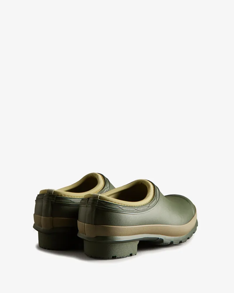 Hunter Womens Gardener Neo Lined Clog - Dark Olive / Clay-2