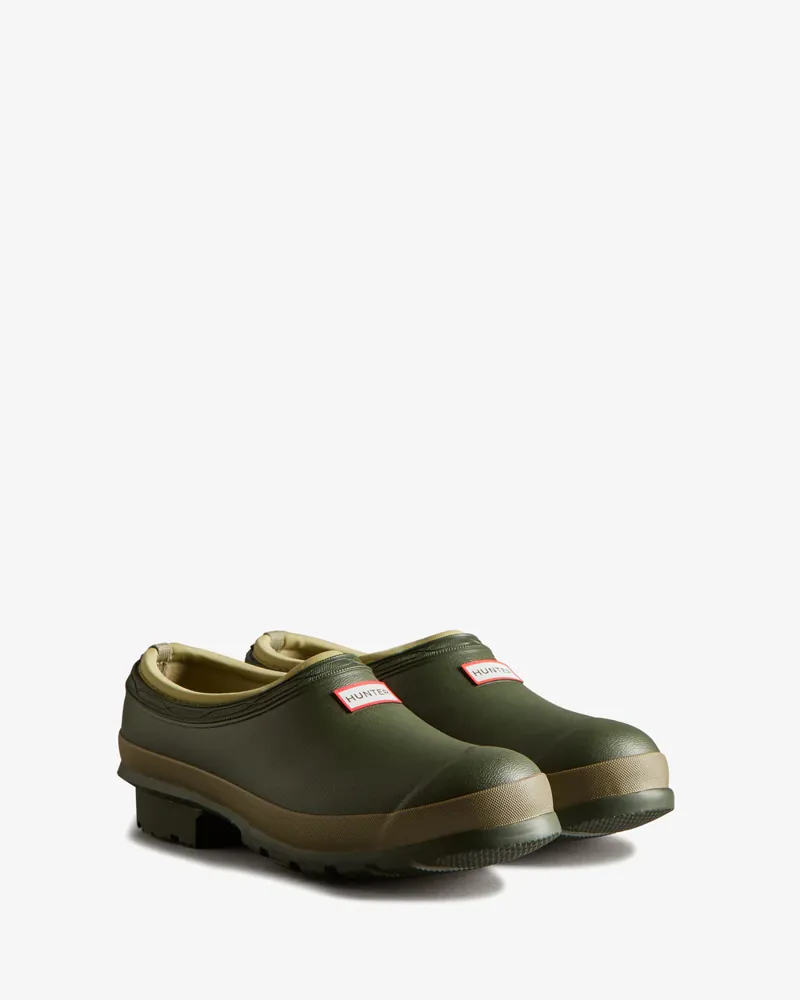 Hunter Womens Gardener Neo Lined Clog - Dark Olive / Clay-1