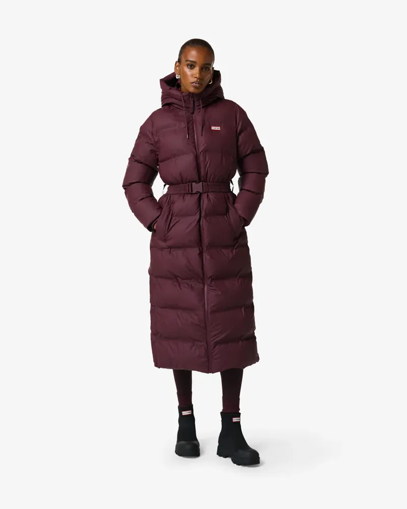 Hunter Womens Hutchison Sonic Welded Long Puffer Jacket - Port Royale-1
