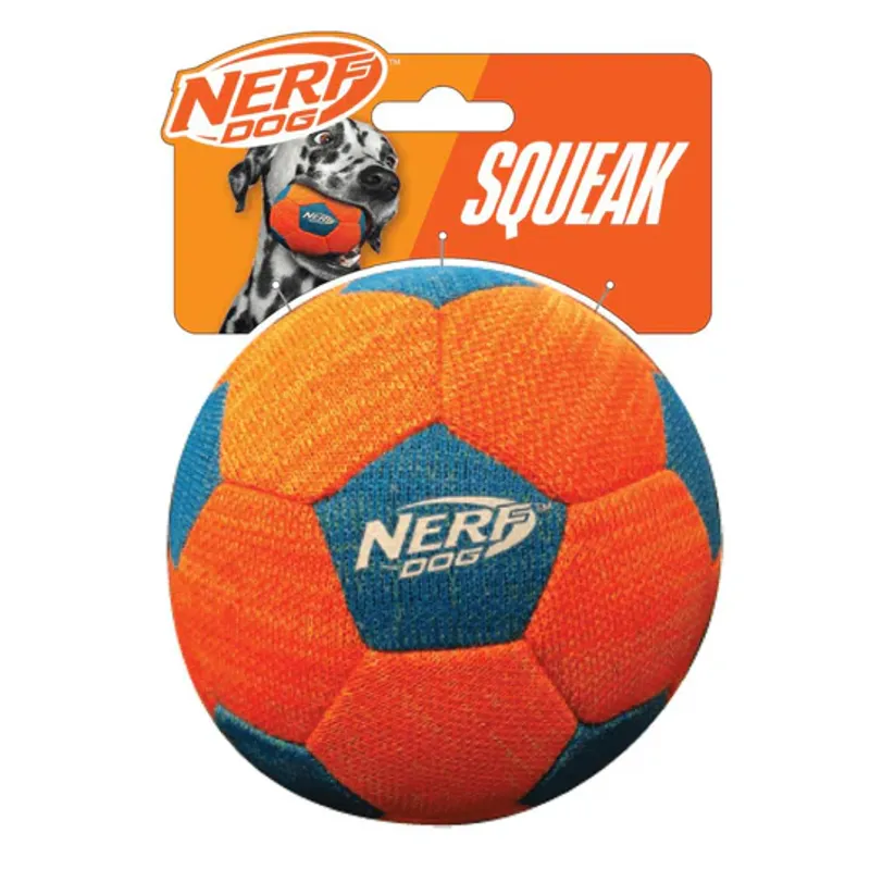 Nerf Dog X-Weave Soccer Squeak Ball Blue/ Orange