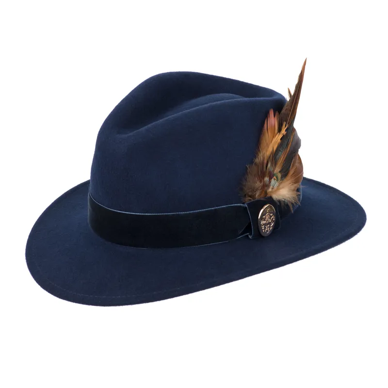 Hicks and Brown Chelsworth Fedora - Navy-1