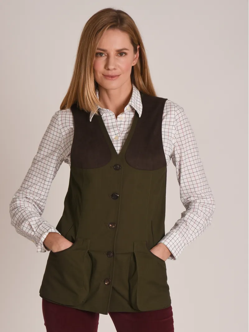 Schoffel Ladies All Season Shooting Vest - Dark Olive-1