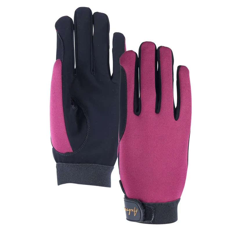 Shires Aubrion Team Winter Riding Gloves - Mulberry
