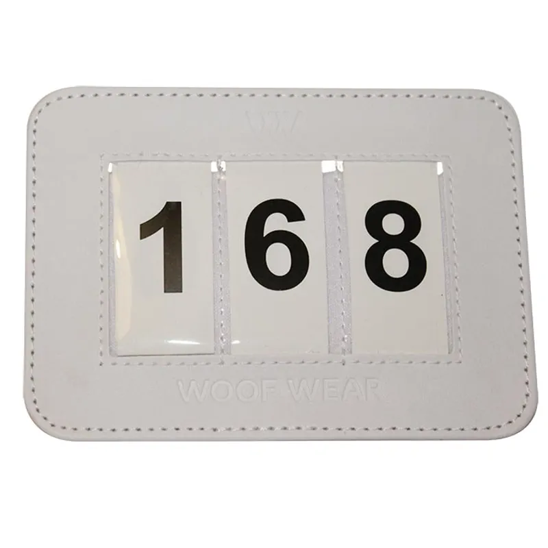 Woof Wear Dressage Number Holder - White/Black Text