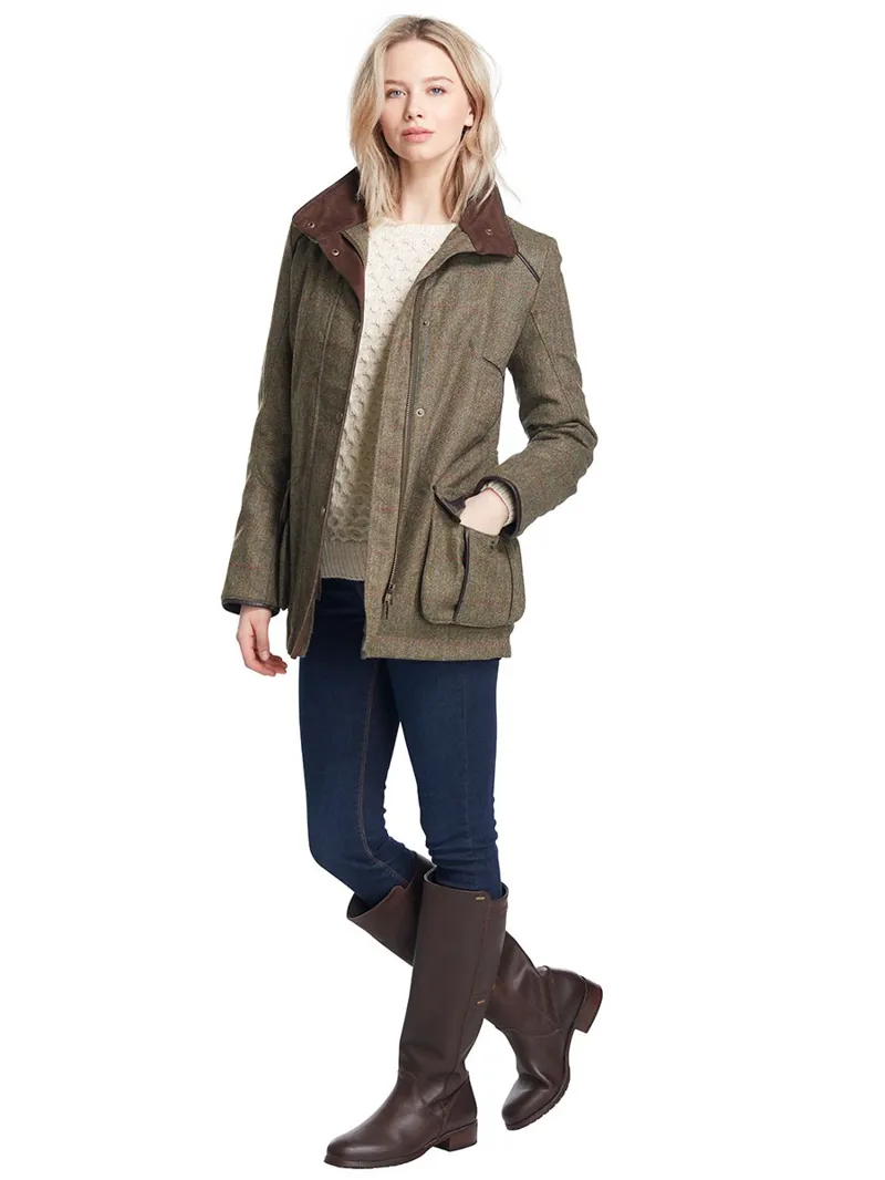 Dubarry Marlfield Gore-Tex Tweed Jacket - Moss-1