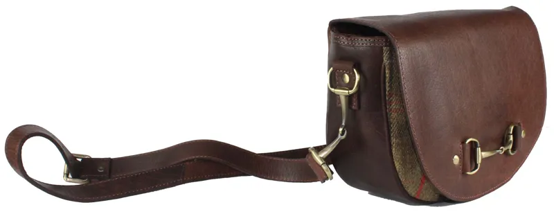 Haston Leather  and  Tweed Bag - Hunter Tweed