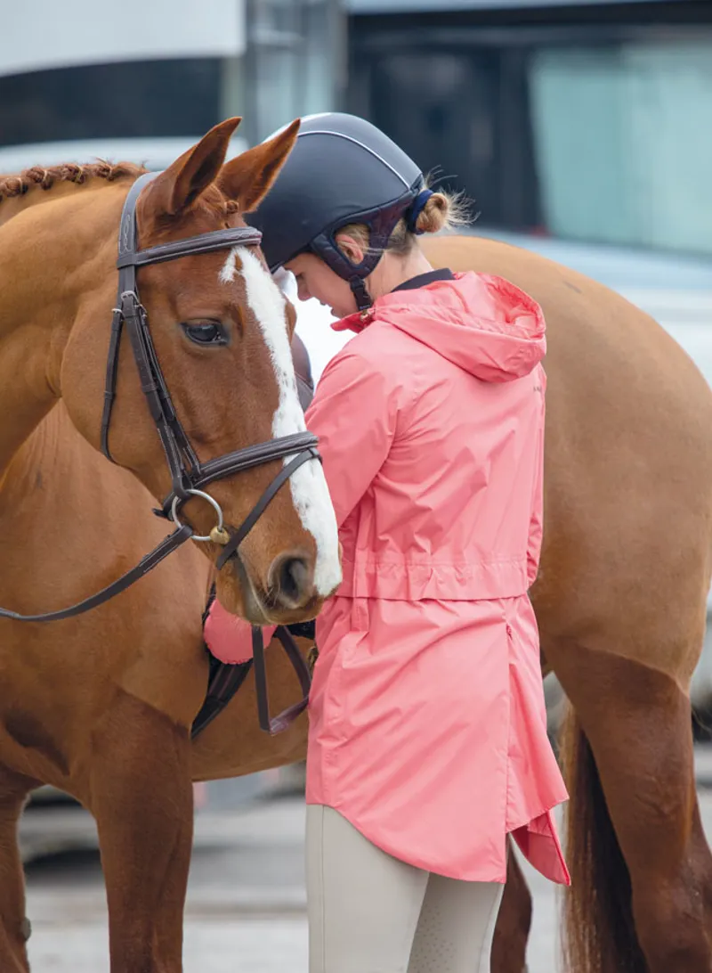 Shires Aubrion Hackney Ladies Rain Jacket - Coral-4