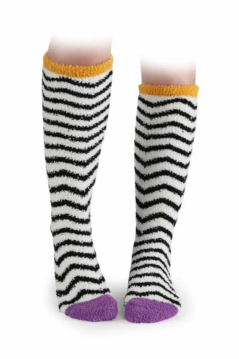 Shires Childs Fluffy Socks - 2 Pack - ZigZag/Star-1