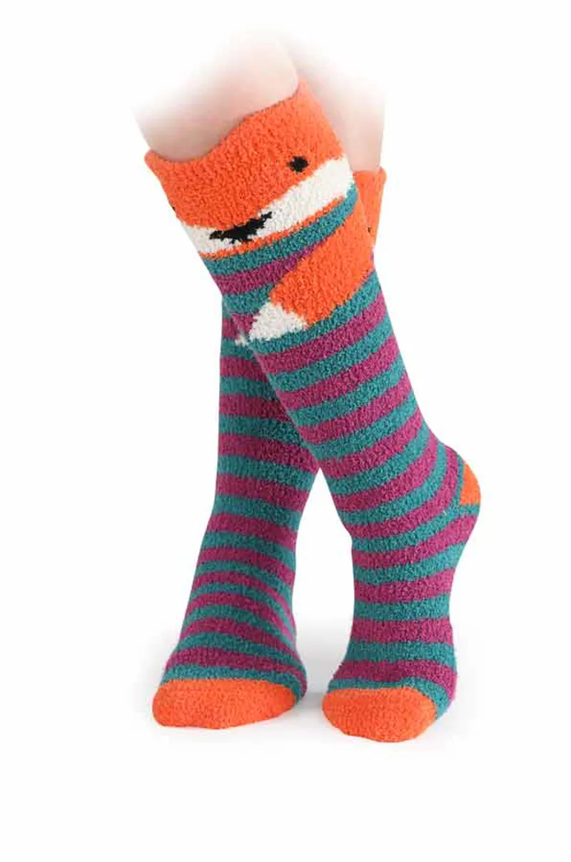 Shires Adults Fluffy Socks - Fox-1