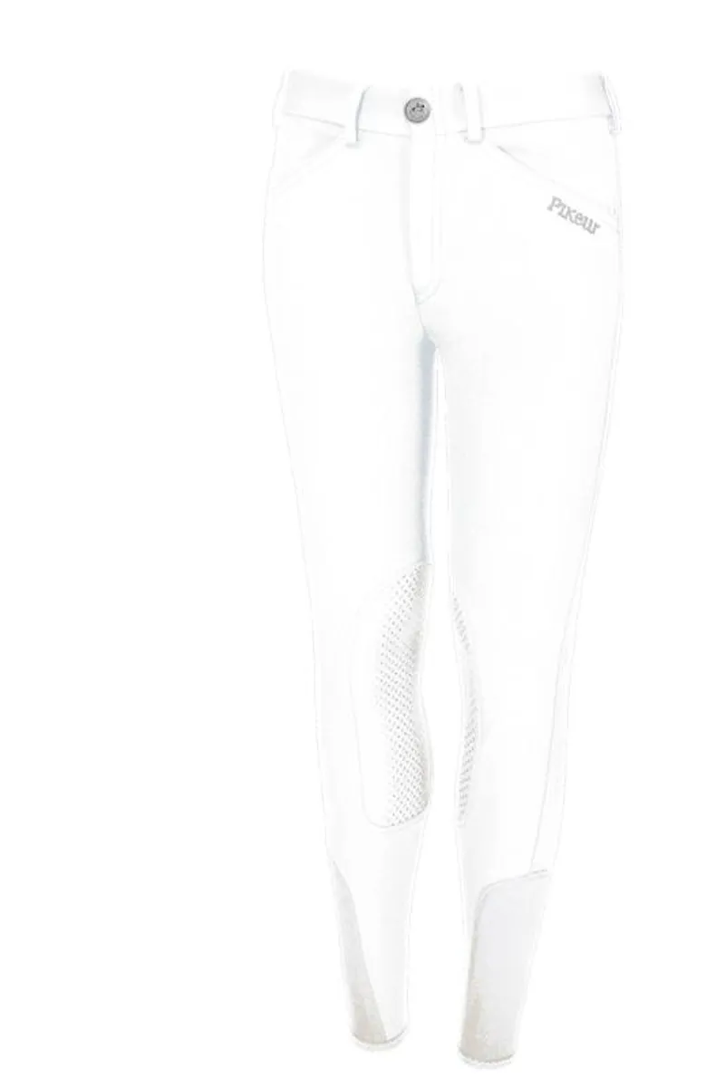 Pikeur Brooklyn Young Rider Knee Grip Breech - White