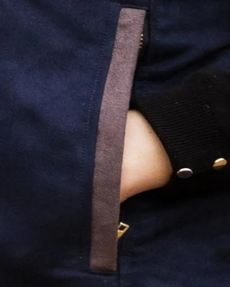 Annabel Brocks Pelham Gilet - Navy Faux Suede SIZE XS -2