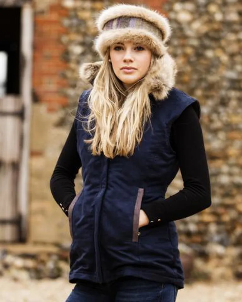 Annabel Brocks Pelham Gilet - Navy Faux Suede SIZE XS -1