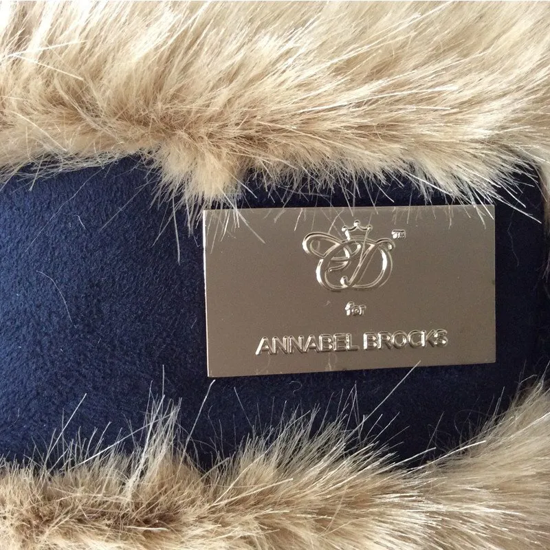 Annabel Brocks Charlotte Dujardin Faux Fur Headwarmer - Beige/Navy