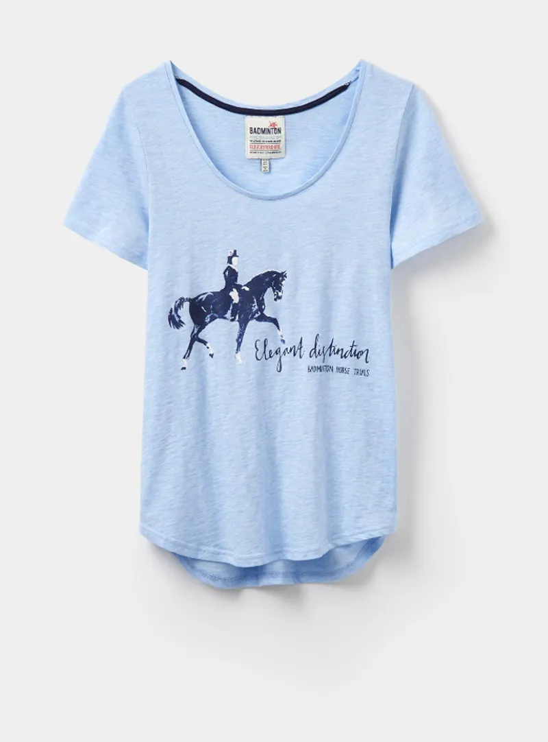 Joules Badminton Ladies Jersey T-Shirt - Blue Marl