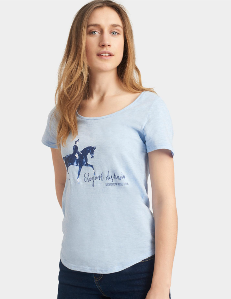 Joules Badminton Ladies Jersey T-Shirt - Blue Marl-1