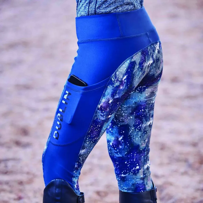 Dublin Gabriella Printed Sculpt Tech Tights - Blue Indigo-3
