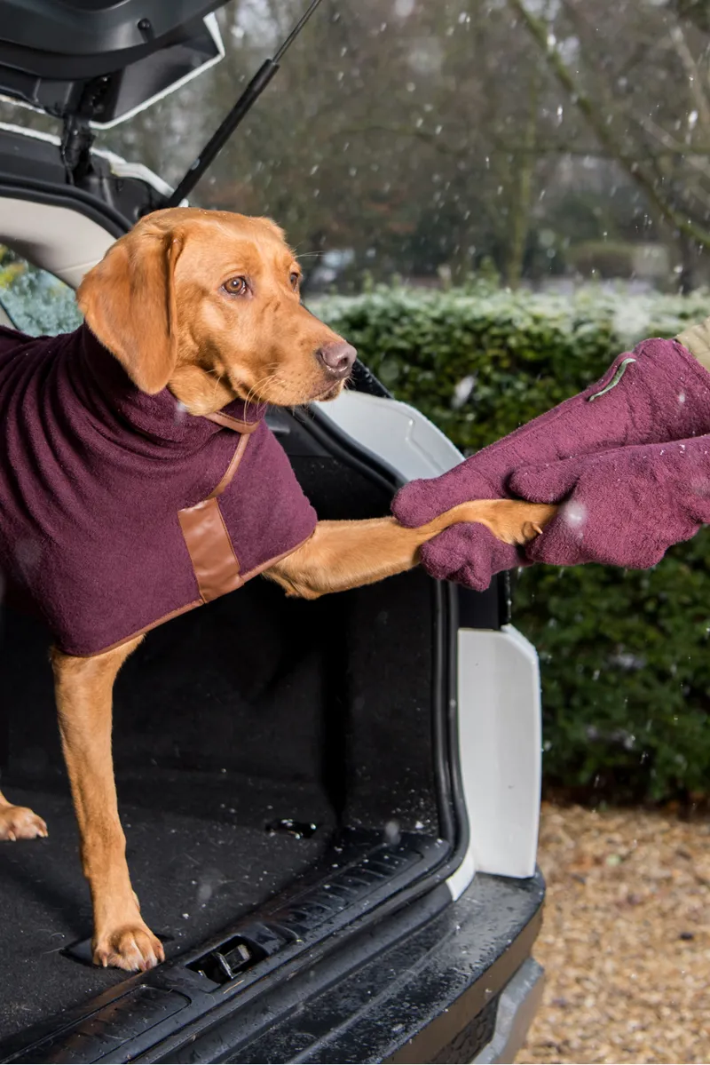 Ruff  and  Tumble Dog Drying Mitts - Burgundy-2