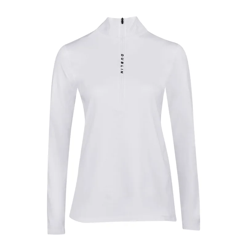 Dublin Black Leslie Half Zip Thermal Top - White