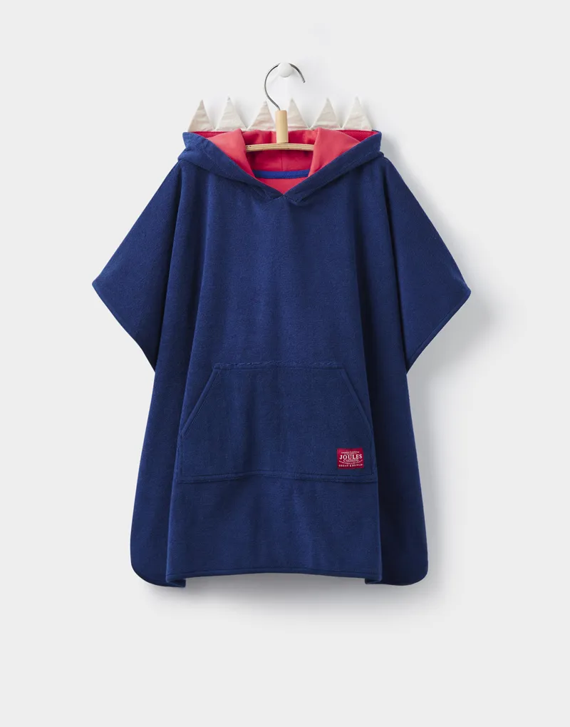 Joules Jawsome Towelling Poncho - Navy Small-1
