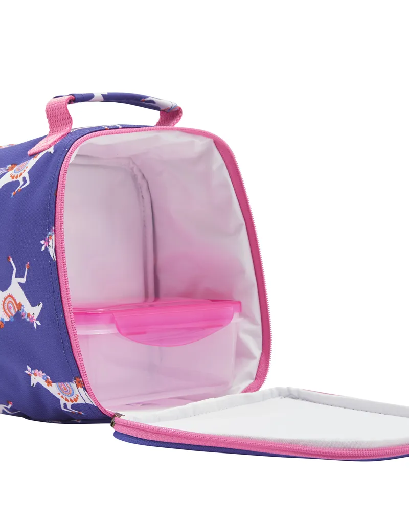 Joules Kids Printed Munch Lunch Bag - Pool Blue Carousel-1